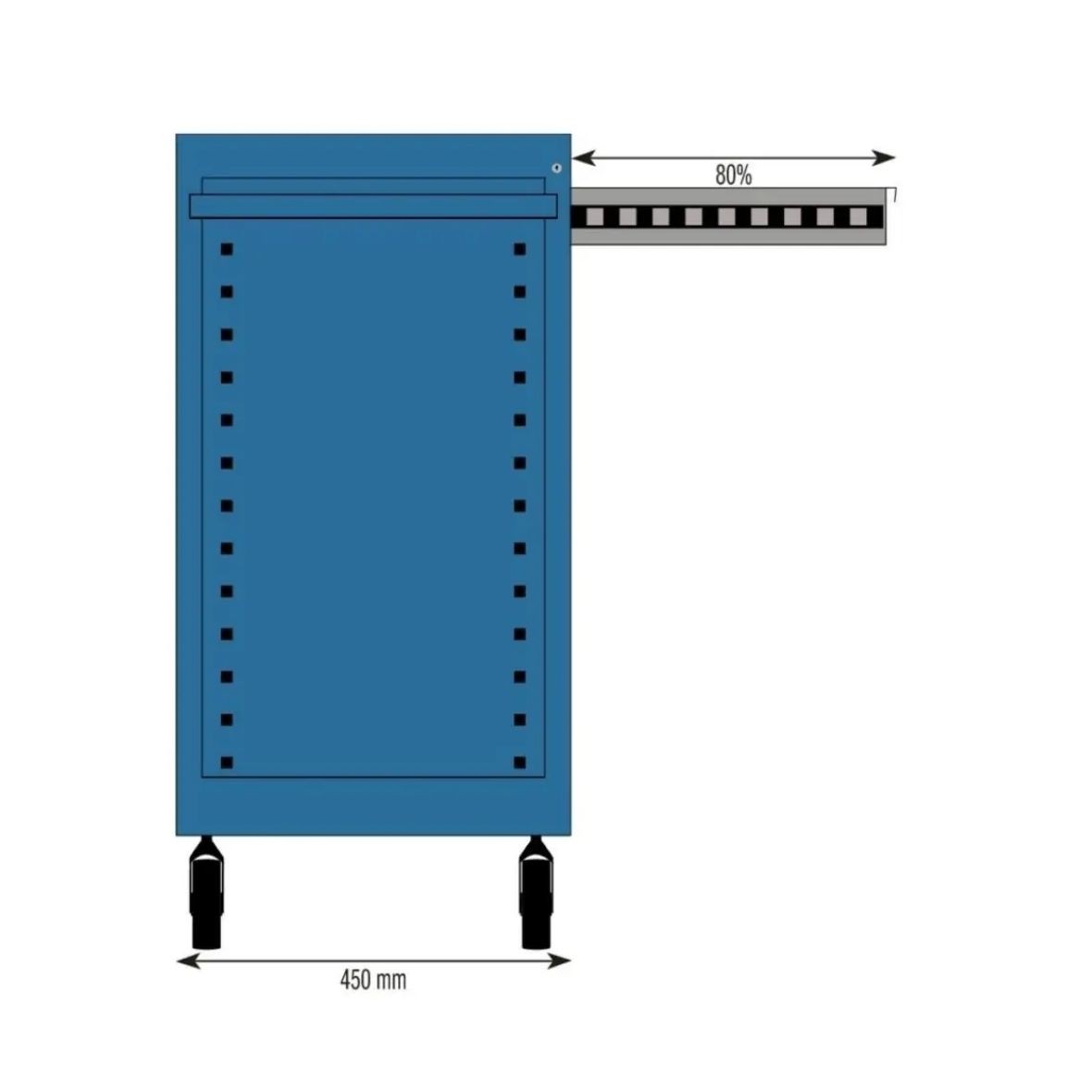 CARRO DE TALLER 7 CAJONES AZUL/GRIS 675X450X900MM VACIO - Imagen 4