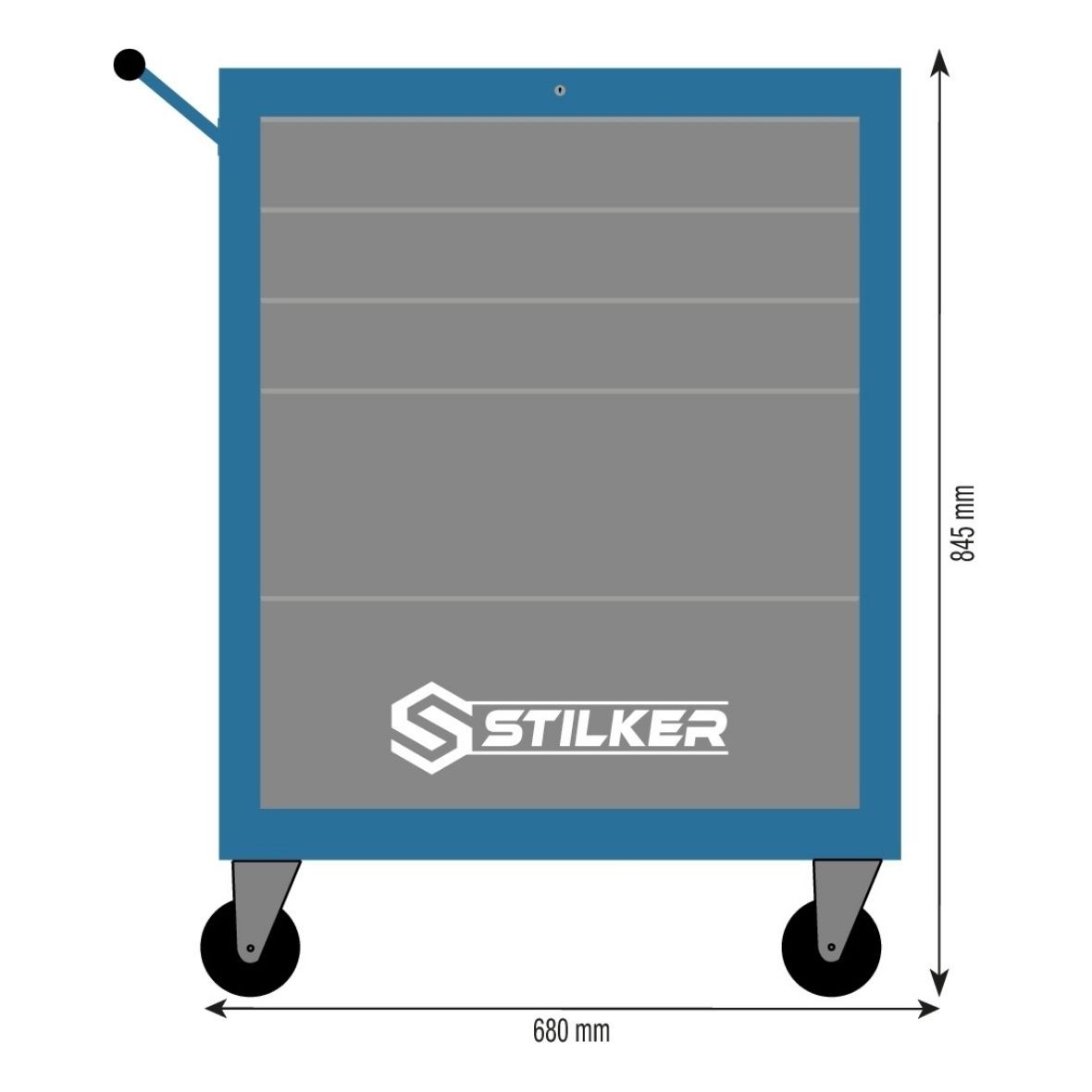 CARRO DE TALLER BAJO DE 5 CAJONES 680X458X845MM VACIO - Imagen 3