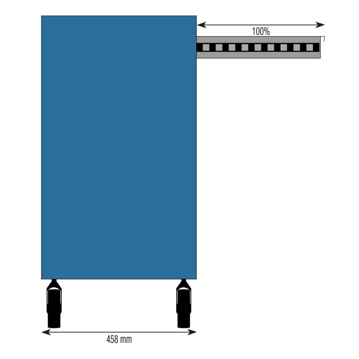 CARRO DE TALLER BAJO DE 5 CAJONES 680X458X845MM VACIO - Imagen 4