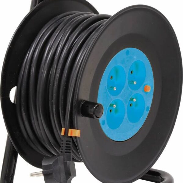 CARRETE DE CABLE ELÉCTRICO DE 4 TOMAS