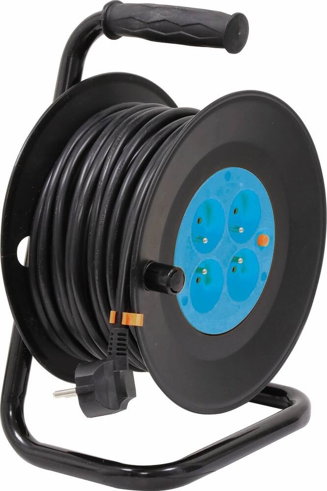 CARRETE DE CABLE ELÉCTRICO DE 4 TOMAS