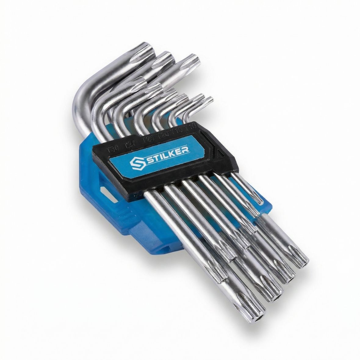 LLAVES MACHO ACODADAS CORTAS TORX® DE T10 A T50 - JUEGO DE 9 PIEZAS