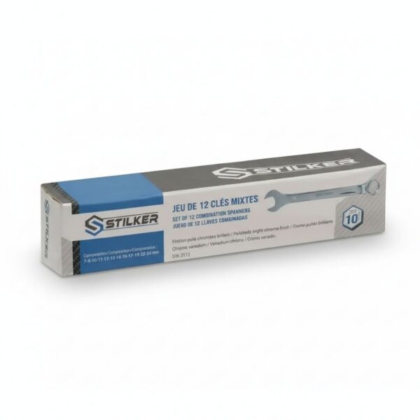 LLAVES COMBINADAS DE 7 A 24MM, PULIDAS POR COMPLETO JUEGO 12 PIEZAS