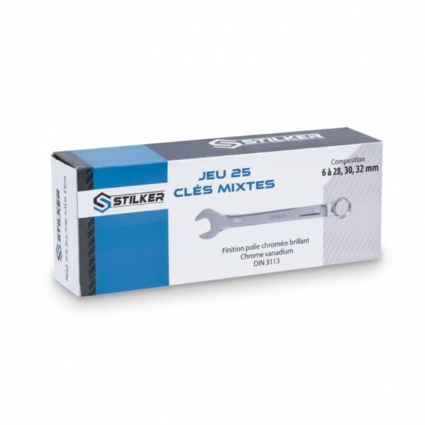 LLAVES COMBINADAS DE 6 A 28/30/32 MM PULIDAS POR COMPLETO JUEGO 25 PIEZAS