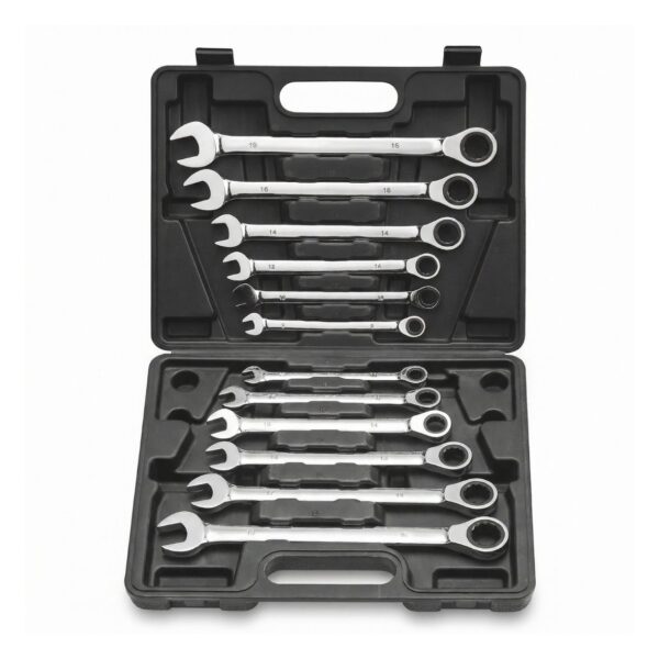 LLAVES COMBINADAS DE TRINQUETE DE 72 DIENTES DE 8-19MM JUEGO 12 PIEZAS
