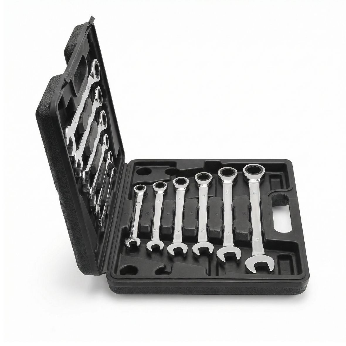 LLAVES COMBINADAS DE TRINQUETE DE 72 DIENTES DE 8-19MM JUEGO 12 PIEZAS - Imagen 2