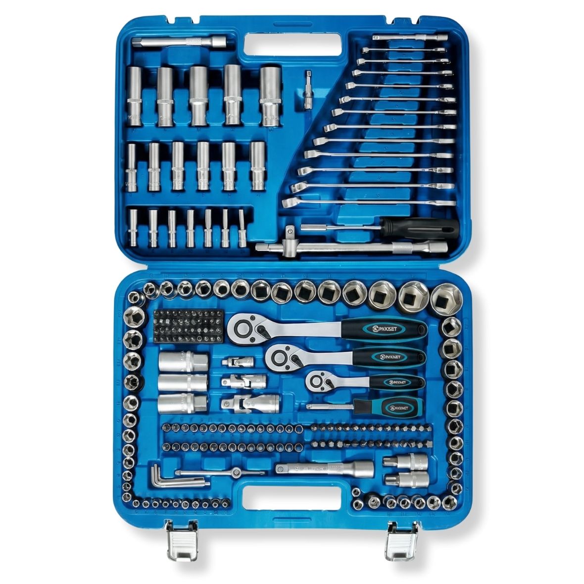 JUEGO DE LLAVES DE VASO DE 1/4",3/8" Y 1/2"-219 PIEZAS