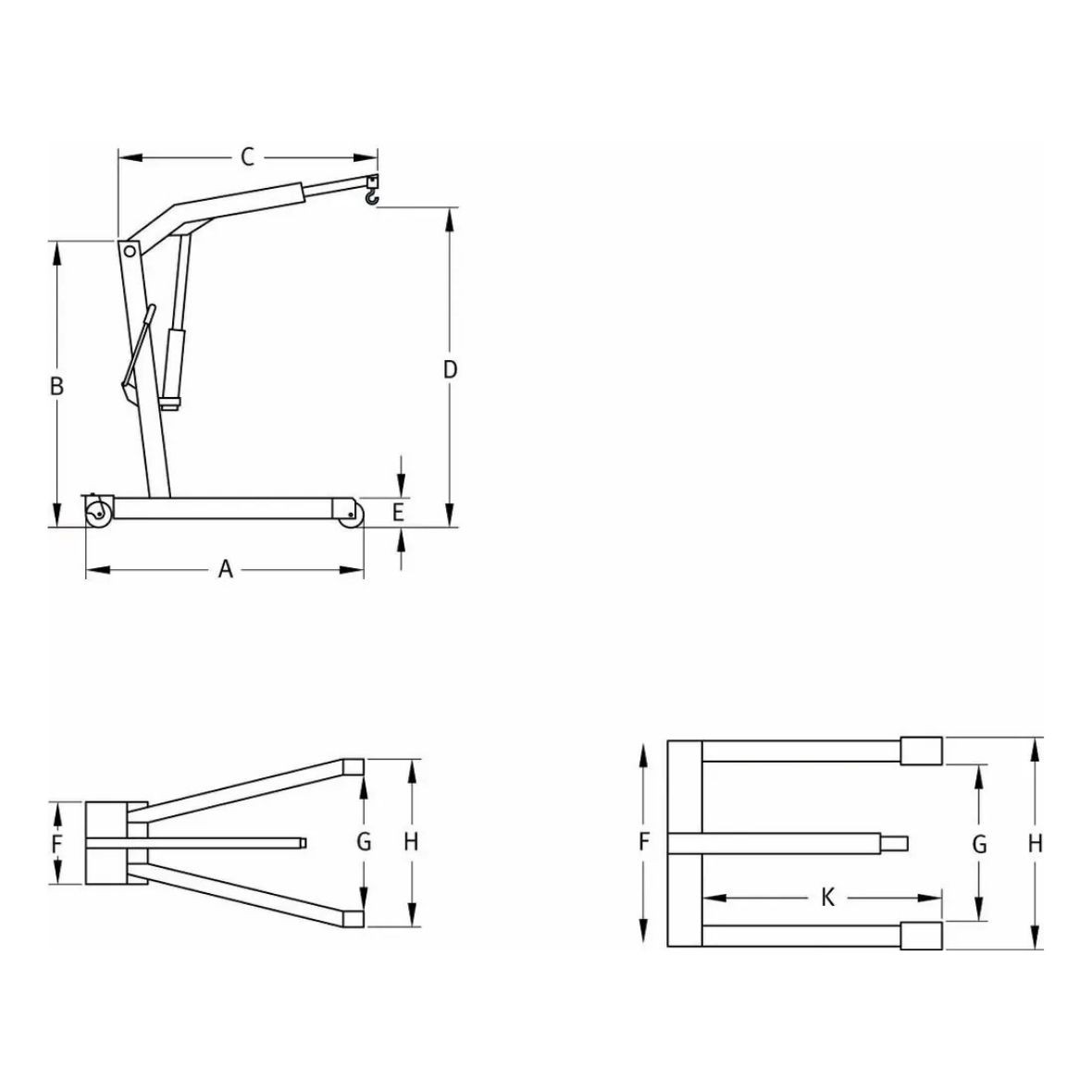 GRÚA DE TALLER PLEGABLE 1T - Imagen 3