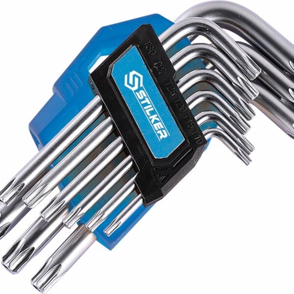 LLAVES MACHO ACODADAS LARGAS TORX® DE T10 A T50 - ESTUCHE GIRATORIO 9 PIEZAS