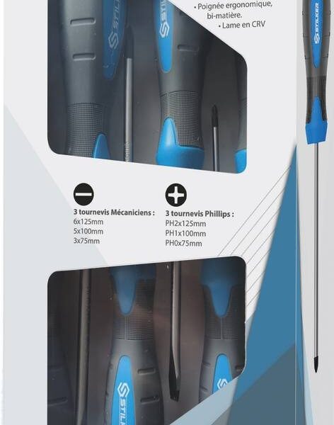 DESTORNILLADORES DE PUNTA PLANA Y PHILLIPS®6 PIEZAS