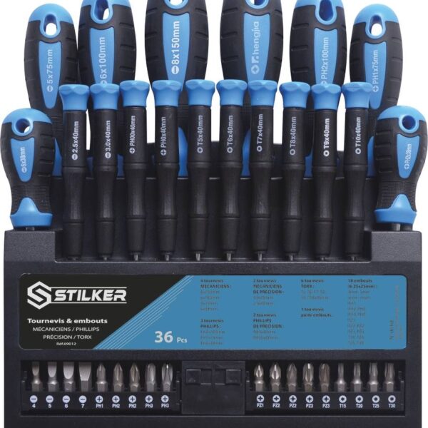 DESTORNILLADORES Y PUNTAS- EXPOSITOR 36 PIEZAS