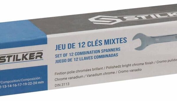 LLAVES COMBINADAS DE 7 A 24MM, PULIDAS POR COMPLETO JUEGO 12 PIEZAS