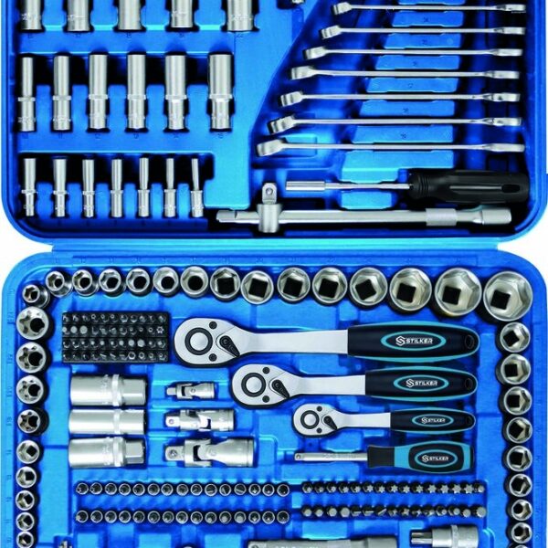 JUEGO DE LLAVES DE VASO DE 1/4",3/8" Y 1/2"-219 PIEZAS