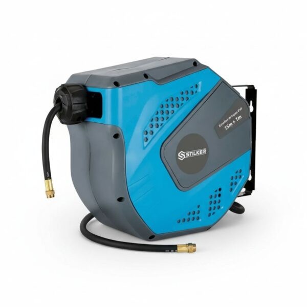 ENROLLADOR AUTOMATICO GIRATORIO PARA MANGUERA AIRE HIBRIDA 8 BAR, 8X12 MM, 15+1 m