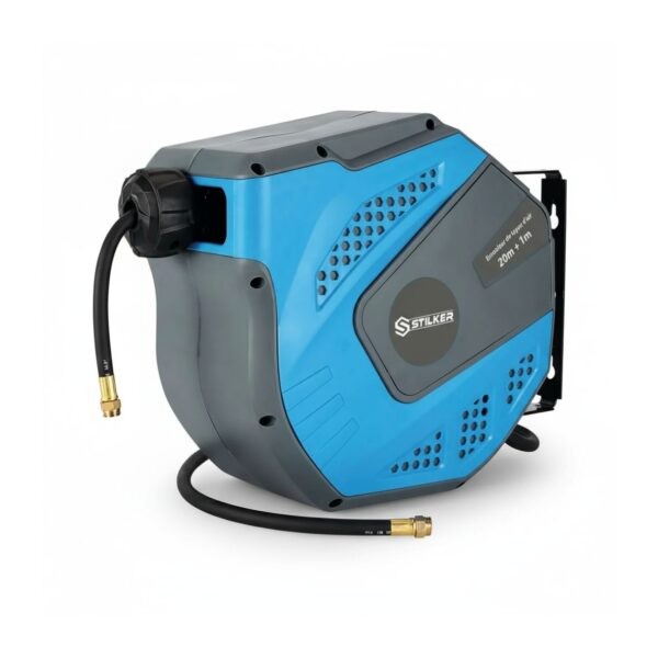 ENROLLADOR AUTOMATICO GIRATORIO PARA MANGUERA AIRE HIBRIDA 8 BAR, 8X12 MM, 20+1 m