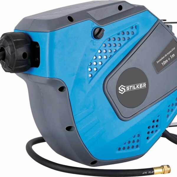 ENROLLADOR AUTOMATICO GIRATORIO PARA MANGUERA AIRE HIBRIDA 8 BAR, 8X12 MM, 10+1m