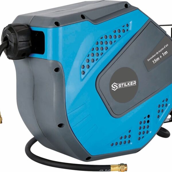 ENROLLADOR AUTOMATICO GIRATORIO PARA MANGUERA AIRE HIBRIDA 8 BAR, 8X12 MM, 15+1 m