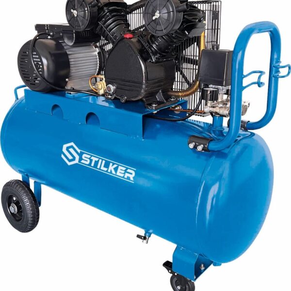 COMPRESOR ACCIONADO POR CORREA CON CABEZAL EN V DE 100 L Y 3 HP